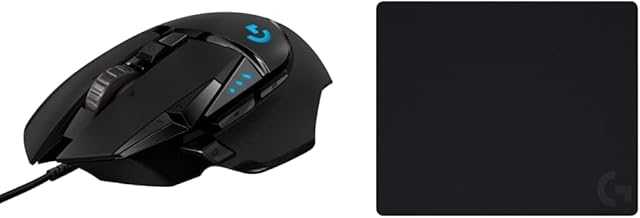 G502 HERO High Performance Gaming Mouse with HERO 25K Sensor, RGB, 11 Programmable Buttons, Adjustable Weights, Onboard Memory, Tilt Wheel, and G240 Cloth Gaming Mouse Pad Bundle, Black