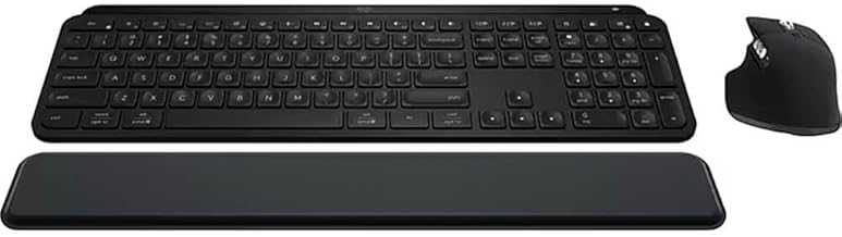 Logitech MX Keys S Combo - Performance Wireless Keyboard and Mouse with Palm Rest