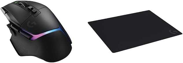 Logitech G502 X Plus Lightspeed Wireless Gaming Mouse + G640 Large Cloth Gaming Mouse Pad Bundle- Black