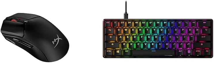 Pulsefire Haste 2 – Wireless Gaming Mouse- Ultra Lightweight, 61g, 100 Hour Battery Life & Alloy Origins 60 - Mechanical Gaming Keyboard, Ultra Compact 60% Form Factor, Double Shot PBT Keycaps