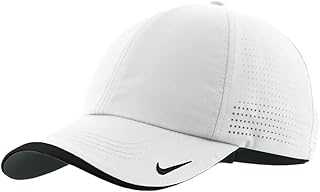 Mens Golf - Dri-fit Swoosh Perforated Cap, White Hat, White