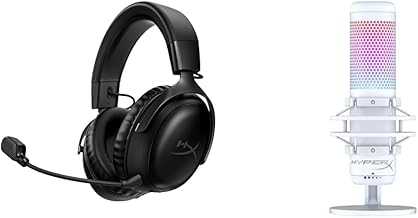 Cloud III Wireless Gaming Headset with QuadCast S RGB Microphone, 120-Hour Battery, 2.4GHz Wireless, 53mm Drivers