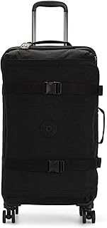 Kipling Spontaneous Softside Spinner Wheel Luggage, Integrated TSA Accepted Lock, Black Noir, Checked-Medium 26,KI6918