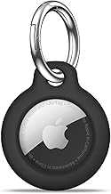 Airtag Holder Air Tag Case with Keychain, Anti-Scratch Airtags Key Chain for Apple Air Tags, Airtag Accessories for GPS Item Finder Tracker, Black