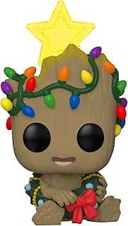 POP! Marvel Holiday Groot with Lights (Glow in The Dark), Exclusive, Multicolor, 3.75 inches