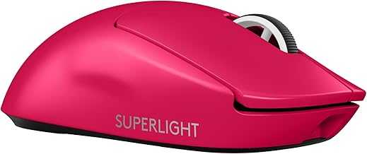 Logitech G PRO X Superlight 2 Lightspeed Wireless Gaming Mouse, Lightweight, LIGHTFORCE Hybrid Switches, Hero 2 Sensor, 32,000 DPI, 5 Programmable Buttons, USB-C Charging, PC & Mac - Magenta (Renewed)