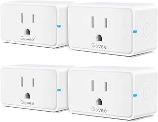 Smart Plug 15A, WiFi Bluetooth Outlets 4 Pack Work with Alexa and Google Assistant, WiFi Plugs with Multiple Timers, Govee Home APP Group Control Remotely, No Hub Required, ETL&FCC Certified