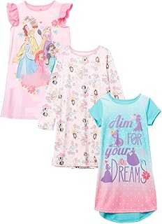 Girls' 3-Pack Nightgowns, Soft & Cute Pajamas for Kids