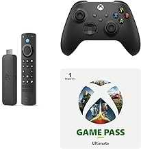 Amazon Fire TV Stick 4K Max, Carbon Black Core Wireless Controller, and 1 Month Game Pass Ultimate Bundle