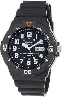 Men's Quartz Day-Date Indicator Black Resin Dive Watch (Model: MRW200H-1BV)