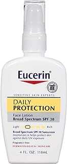 Daily Protection Face Lotion, Broad Spectrum SPF 30 Sunscreen Lotion, Face Sunscreen Moisturizes and Helps Protect Sensitive, Dry Skin, Fragrance Free Lotion, 4 Fl Oz, Packaging May Vary