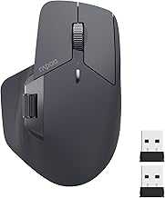 MT760 Multi-Device Wireless Mouse, Bluetooth 5.0 and 2.4G Multi-Mode Connection, Up to 4 Devices, 11 Programmable Buttons, 4K DPI, 90 Days Battery Life, PC, Matte Black