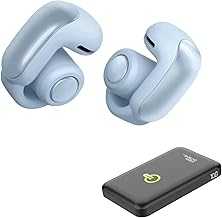 Ultra Open Earbuds with Immersive Audio, Open Ear Wireless Clip on Earbuds for Comfort, OpenAudio for Awareness, Up to 48 Hours of Battery Life, Green Extreme Portable Charger (Moonstone Blue)