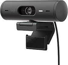 Brio 501 Full HD Webcam with Auto Light Correction,Show Mode, Dual Noise Reduction Mics, Privacy Cover, Works with Microsoft Teams, Google Meet, Zoom, USB-C Cable - Black