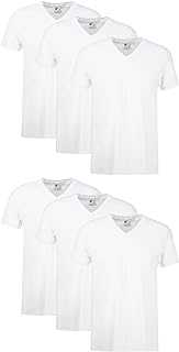 Mens Cotton, Moisture-wicking V-neck Tee Undershirts, Multiple Packs And Colors