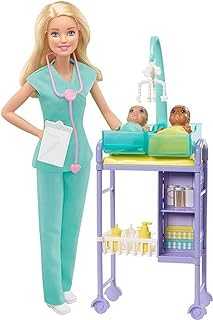 Careers Doll & Playset, Baby Doctor Theme with Blonde Fashion Doll, 2 Baby Dolls, Furniture & Accessories