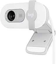 Brio 100 Full HD 1080p Webcam for Meetings and Streaming, Auto-Light Balance, Built-in Mic, Privacy Shutter, USB-A, for Microsoft Teams, Google Meet, Zoom and More - Off White