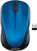 M317 Wireless Mouse, 2.4 GHz with USB Receiver, 1000 DPI Optical Tracking, 12 Month Battery, Compatible with PC, Mac, Laptop, Chromebook - Blue