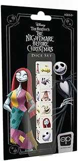 Nightmare Before Christmas Dice Set | Collectible d6 Dice | Including Jack Skellington, Sally, Oogie Boogie, Mayor of Halloween Town, and More | Officially Licensed Disney 6-Sided Dice