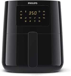 3000 Series Air Fryer Essential Compact with Rapid Air Technology, 13-in-1 Cooking Functions to Fry, Bake, Grill, Roast & Reheat with up to 90% Less Fat*, 4.1L capacity, Black (HD9252/91)