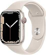 Apple Watch Series 7 (GPS + Cellular, 45 MM) Starlight Aluminum Case with Starlight Sport Band (Renewed)