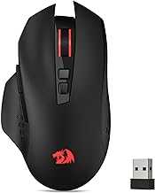 Redragon M656 Gainer Wireless Gaming Mouse, 4000 DPI 2.4Ghz Gamer Mouse w/ 5 DPI Levels, 7 Macro Buttons, Red LED Backlit & Pro Software/Drive Supported, for PC/Mac/Laptop