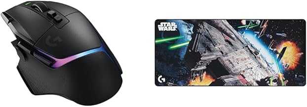 Logitech G502 X Plus Lightspeed Wireless Gaming Mouse + G840 XL Gaming Mouse Pad Millennium Falcon Edition Bundle - Black