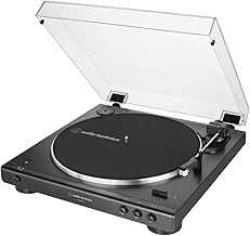 AT-LP60XBT-BK Fully Automatic Bluetooth Belt-Drive Stereo Turntable, Black, Hi-Fi, 2 Speed, Dust Cover, Anti-Resonance, Die-cast Aluminum Platter