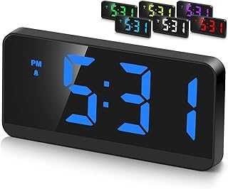 Electric Digital Alarm Clocks for Bedrooms, LED Small Digital Clock for Bedroom, Desk Bedside Alarm Clock with Battery Backup Powered Operated, USB, Large Display, 3 Alarms Snooze