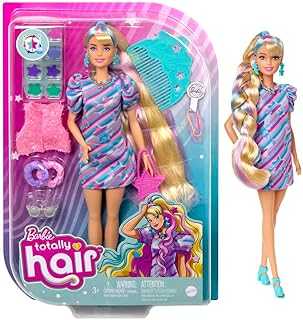 Totally Hair Doll, Star-Themed with 8.5-inch Fantasy Hair & 15 Styling Accessories (8 with Color-Change Feature)