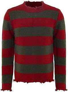 Freddy Sweater Costume Nightmare Street Cosplay Men's Stripe Knitted Pullover