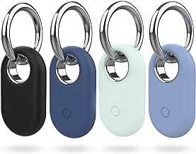 4 Pack Smarttag2 Holder Compatible with Samsung Galaxy SmartTag2, Soft Silicone Case All-Round Protection Against Scratch and Drop, with Keychain Suitable for Keys, Bags, Luggage, and Valuables