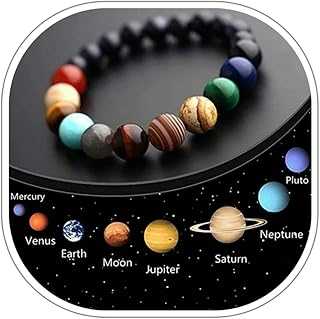 Solar System Bracelet Natural Lava Rock Bracelet for Women Solar System The Eight Planet Themed Beaded Bracelet Handmade Beaded Bracelet Men Natural Stone Beads Bracelet Gifts