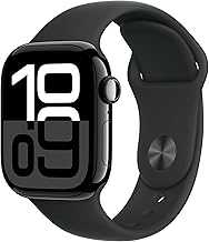 Watch Series 10 [GPS + Cellular 42mm case] Smartwatch with Jet Black Aluminium Case with Black Sport Band - S/M. Fitness Tracker, ECG App, Always-On Retina Display, Water Resistant