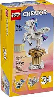 Creator 3 in 1 Mythical Pegasus, Gift for Grandchildren, Girls and Boys, Buildable Toys, 40691 (278 Pieces)