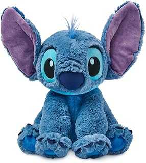 Store Official Stitch Medium Soft Toy for Kids, Cuddly Character with Fuzzy Texture and Embroidered Details, Flexible Floppy Ears, Plushy Suitable for All Ages.