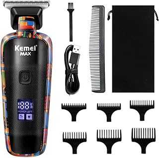 KM-MAX5090 Professional Hair Clippers for Men Cordless, LCD Display Graffiti Clippers Barber Electric Trimmer Haircut Machine Kit, Rechargeable Beard Trimmer, Gifts for Dad Boyfriend