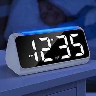 Digital Alarm Clock, Alarm Clocks for Bedrooms with 8 Color Night Light, Large LED Display, Dual Alarm, Dimmer, USB Charger Port, Bedside Clock for Kids, Seniors (Upgrade) (White)