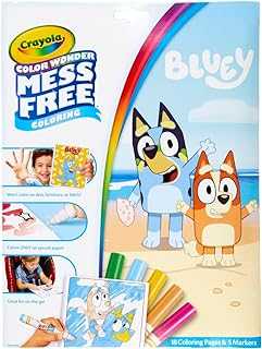 Bluey Color Wonder Coloring Set, 18 Bluey Coloring Pages, Mess Free Coloring for Toddlers, Bluey Toys & Gifts for Kids