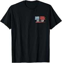 45 47 Trump President Vintage American Flag 2024 Pocket T-Shirt