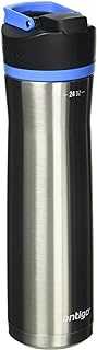 Cortland Water Bottle, 24 oz, Stainless Steel, Stainless Steel w/Blue Poppy