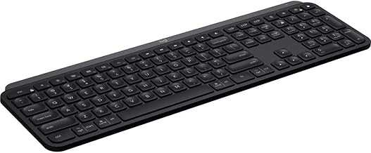 MX Keys Advanced Wireless Illuminated Keyboard, Tactile Responsive Typing, Backlighting, Bluetooth, USB-C, Apple macOS, Microsoft Windows, Linux, iOS, Android, Metal Build (Black)