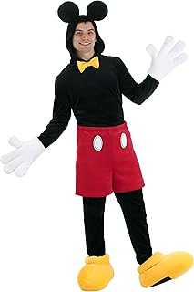 Disney Adult Deluxe Mickey Mouse Costume Mens, Classic Mickey Red Shorts & White Gloves Halloween Outfit