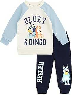 Fleece Sweatshirt and Jogger Pants Outfit Set Infant to Big Kid Sizes (12 Months - 14-16)