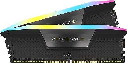 VENGEANCE RGB DDR5 RAM 32GB (2x16GB) 6400MHz CL36 Intel XMP iCUE Compatible Computer Memory - Black (CMH32GX5M2B6400C36)