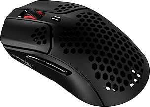 Pulsefire Haste – Wireless Gaming Mouse – Ultra Lightweight, 61g, 100 Hour Battery Life, 2.4Ghz Wireless, Honeycomb Shell, Hex Design, Up to 16000 DPI, 6 Programmable Buttons – Black, 4P5D7AA