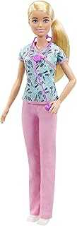 Careers Fashion Doll & Accessory, Nurse Wearing Print Top, Pink Pants & White Shoes with Stethoscope