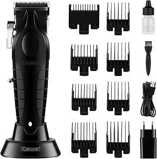 Black Hair Clippers for Men， Adjustable Blade Cordless Clipper Professional Barber Clippers， USB Rechargeable Wireless Haircut Clippers km-2296