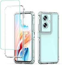 for Oppo A79 Case, CPH2553 CPH2557 Case with Tempered Glass Screen Protector, Crystal Clear Full Body 3 Layer Heavy Duty Protective Phone Cover Case for Oppo A79 5G Clear