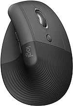 Lift Vertical Ergonomic Mouse, Wireless, Bluetooth or Logi Bolt USB receiver, Quiet clicks, 4 buttons, compatible with Windows/macOS/iPadOS, Laptop, PC - Graphite